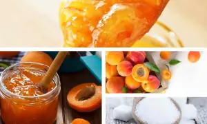 Aprikosenmarmelade im Glas, frische Aprikosen und Zucker. Kann gelierzucker schlecht werden? Ja, wenn er nicht richtig gelagert wird.