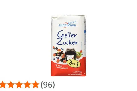 Südzucker Gelierzucker 3:1 für vollen Fruchtgeschmack. Der Unterschied zu Gelierzucker 2:1 liegt im Verhältnis von Früchten zu Zucker.