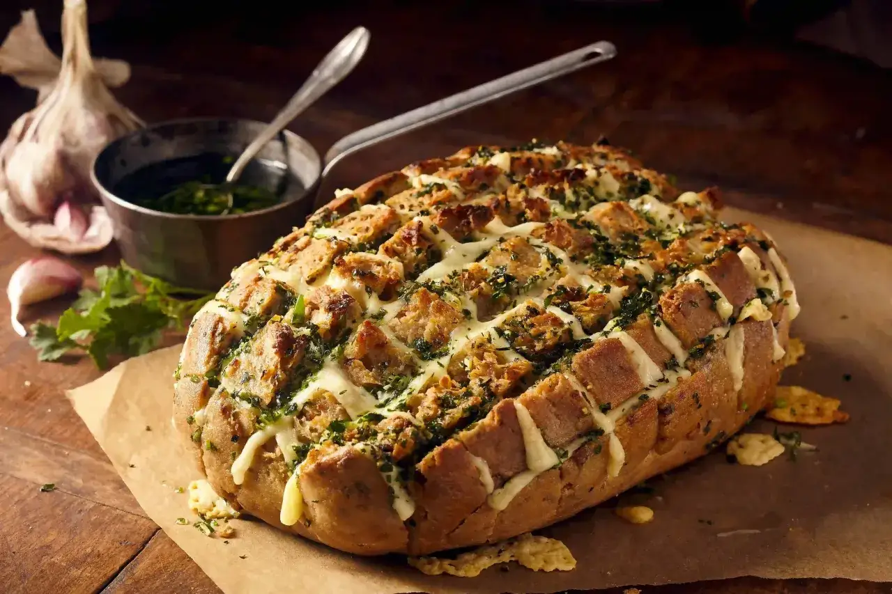 Herzhaftes Zupfbrot mit Käse und Kräutern, perfekt für ein geselliges Essen. Ein tolles zupfbrot rezept!